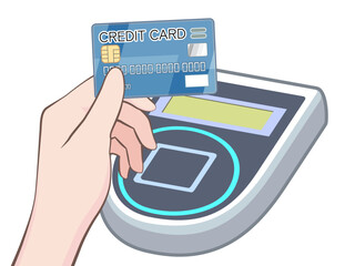 クレジットカードで決済するイメージのイラスト
