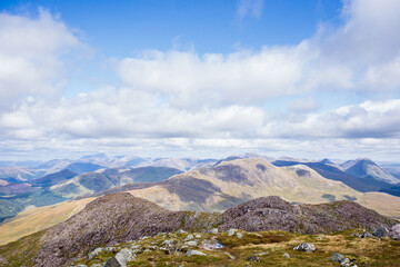 Fototapeta premium mountain range overshadowed by clouds in Scotland
