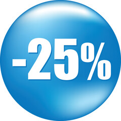 Blue tag sale special offer isolated vector illustration. Discount price tag, retail advertising campaign symbol, promotional marketing, 25 % discount sticker, shopping day promotional offer