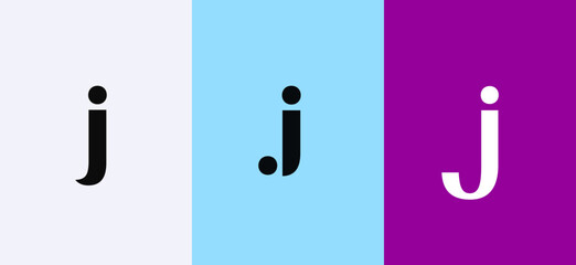 Set of letter J minimal logo icon design template elements