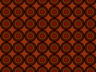 Seamless vector pattern. Fabric design. Abstract round shapes geometric motif artsy pattern continuous background. Texture in geometric ornamental style.  Textile swatch Brown, Black, Dark Red palette