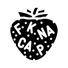 vitamin strawberries glyph icon vector. vitamin strawberries sign. isolated symbol illustration