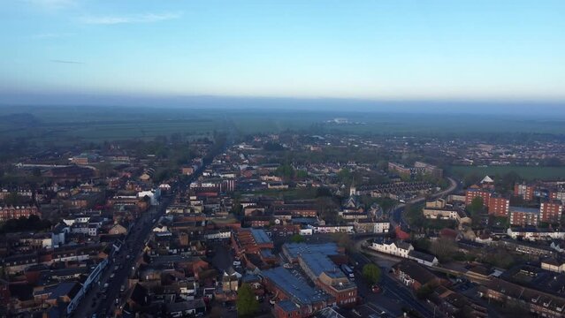 Generic morning aerial view of Newmarket UK