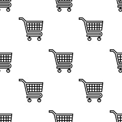 carts icon pattern. Seamless carts pattern on white background.