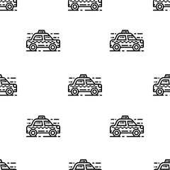 taxi icon pattern. Seamless taxi pattern on white background.