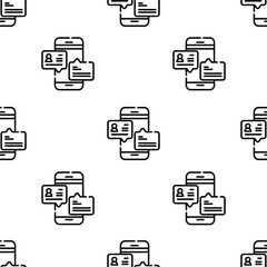 chat icon pattern. Seamless chat pattern on white background.