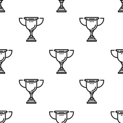 trophy icon pattern. Seamless trophy pattern on white background.