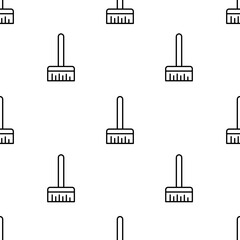 Obraz premium broom icon pattern. Seamless broom pattern on white background.