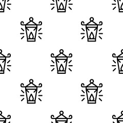 oil lamp icon pattern. Seamless oil lamp pattern on white background.