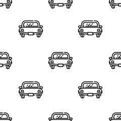 car icon pattern. Seamless car pattern on white background.