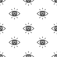 searching icon pattern. Seamless searching pattern on white background.