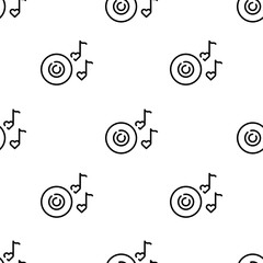 Obraz premium romantic music icon pattern. Seamless romantic music pattern on white background.