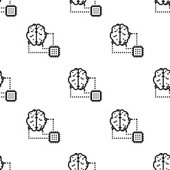 artificial intelligence icon pattern. Seamless artificial intelligence pattern on white background.