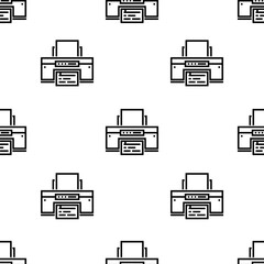 printer icon pattern. Seamless printer pattern on white background.