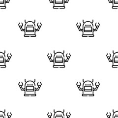 robot icon pattern. Seamless robot pattern on white background.