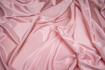 Shot of waves made of pink colored silk