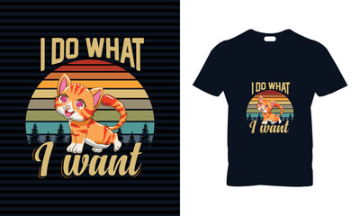 Cat t-shirt design. Cat T-Shirt. Print for posters, tees,women's shirts, cat lover.
