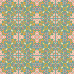 Seamless Background Retro Garden Nature Aboriginal Floral Damask Traditional Pattern Art