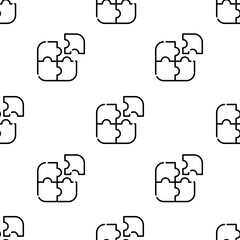 puzzle icon pattern. Seamless puzzle pattern on white background.