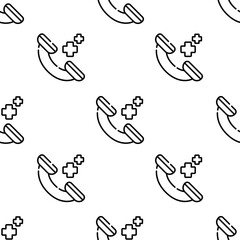 phone call icon pattern. Seamless phone call pattern on white background.