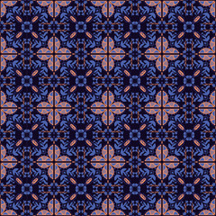 Seamless Background Retro Garden Nature Aboriginal Floral Damask Traditional Pattern Art