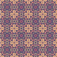 Seamless Background Retro Garden Nature Aboriginal Floral Damask Traditional Pattern Art