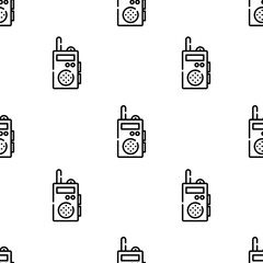 walkie talkie icon pattern. Seamless walkie talkie pattern on white background.