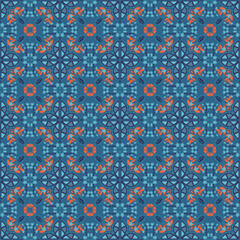 Seamless Background Retro Garden Nature Aboriginal Floral Damask Traditional Pattern Art