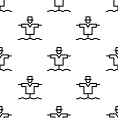 scarecrow icon pattern. Seamless scarecrow pattern on white background.