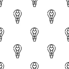 hot air balloon icon pattern. Seamless hot air balloon pattern on white background.