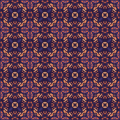 Seamless Background Retro Garden Nature Aboriginal Floral Damask Traditional Pattern Art