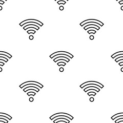 wifi icon pattern. Seamless wifi pattern on white background.