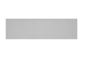 Gray metal sheet for covering the fence isolated on white.