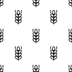 wheat icon pattern. Seamless wheat pattern on white background.