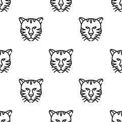 Fototapeta na wymiar tiger icon pattern. Seamless tiger pattern on white background.