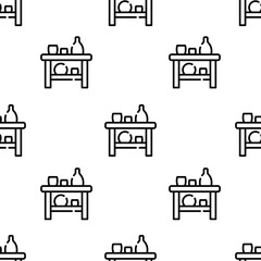 shelf icon pattern. Seamless shelf pattern on white background.
