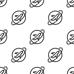 travel icon pattern. Seamless travel pattern on white background.