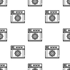 web development icon pattern. Seamless web development pattern on white background.