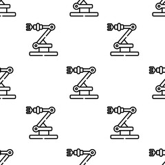 industrial robot icon pattern. Seamless industrial robot pattern on white background.