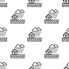 Fototapeta premium flood icon pattern. Seamless flood pattern on white background.