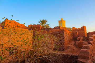 ruins of the old castle .  kenadsa bechar algeria 