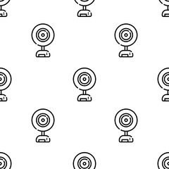 webcam icon pattern. Seamless webcam pattern on white background.