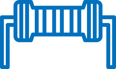 Resistor icon vector in linear, outline icon isolated on white background.