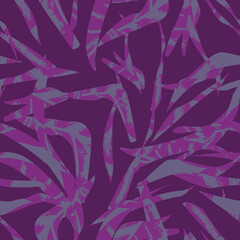 Brushstroke Tropical Leaf Seamless Pattern Design