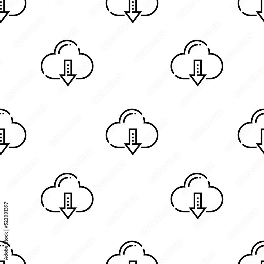 Poster cloud computing icon pattern. seamless cloud computing pattern on white background.