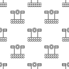 Fototapeta premium beach icon pattern. Seamless beach pattern on white background.