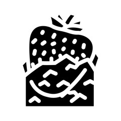 ice strawberries glyph icon vector. ice strawberries sign. isolated symbol illustration