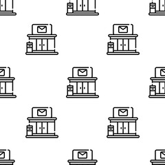 Fototapeta premium post office icon pattern. Seamless post office pattern on white background.