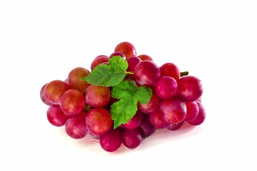 Red grapes candied fruit isolated on white background