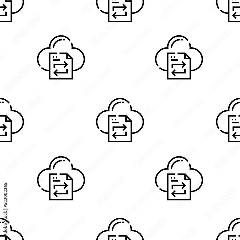 Poster file transfer icon pattern. seamless file transfer pattern on white background.